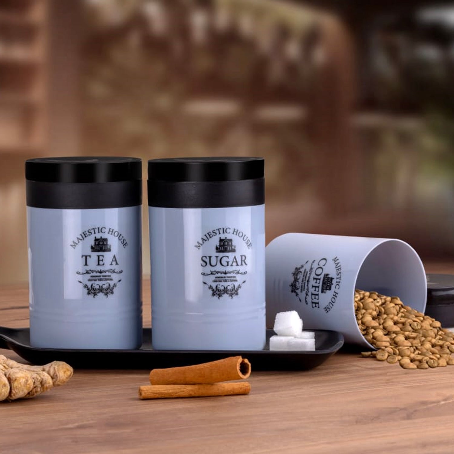 Accurate Seal Tea Sugar Coffee Container - 3 Pcs Plastic Damru Shaped Tea, Coffee, Sugar Canisters Jar, New Airtight Food Seal Containers for Salt, Dry Fruit, Grocery Multicolor (3 Pcs Set) Accurate Seal Tea Sugar Coffee Container - 3 Pcs Plastic Damru Shaped Tea, Coffee, Sugar Canisters Jar, New Airtight Food Seal Containers for Salt, Dry Fruit, Grocery Multicolor (3 Pcs Set)